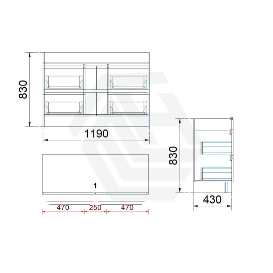 4-Drawer 1200/1500/1800Mm Freestanding Bathroom Vanity Kickboard Single/Double Multi-Colour Cabinet