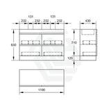 4-Drawer 1200/1500/1800Mm Freestanding Bathroom Vanity Kickboard Single/Double Multi-Colour Cabinet