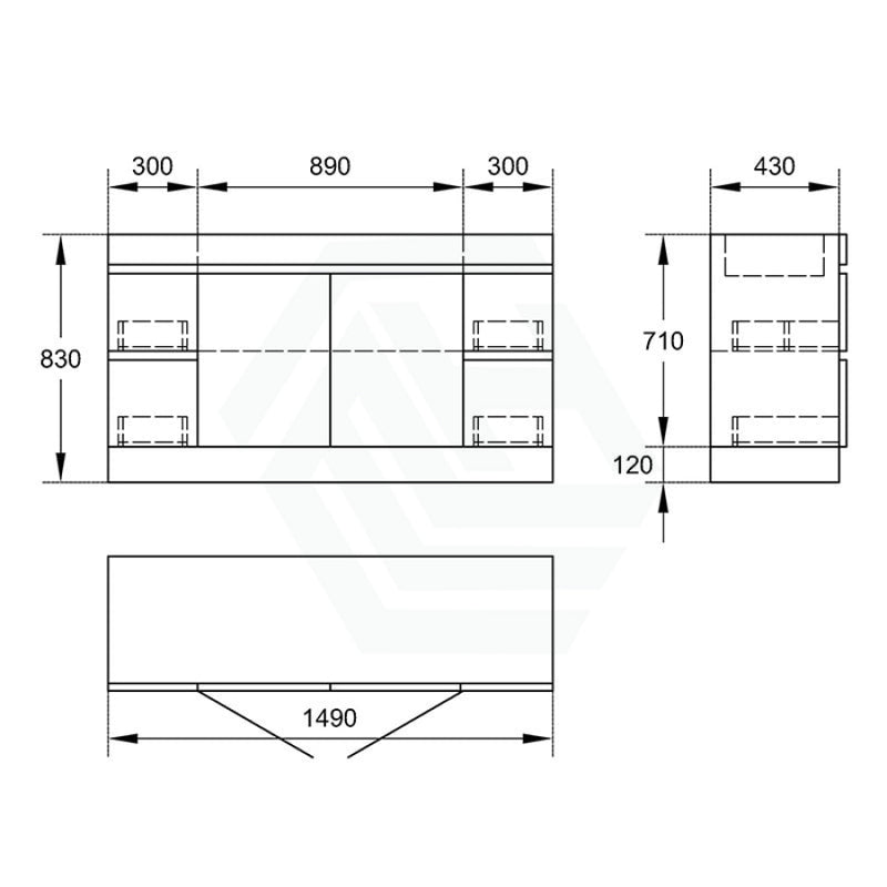 4-Drawer 2-Door 1200/1500/1800Mm Freestanding Bathroom Vanity Kickboard Single/Double Multi-Colour