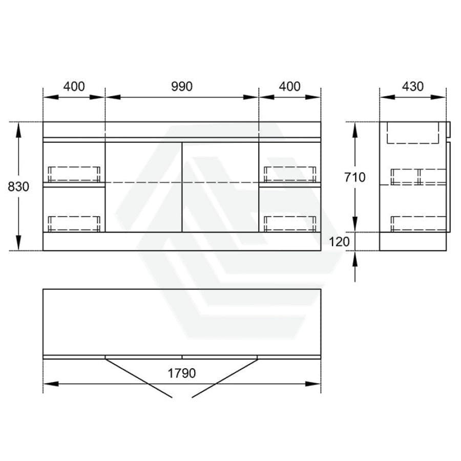 4-Drawer 2-Door 1200/1500/1800Mm Freestanding Bathroom Vanity Kickboard Single/Double Multi-Colour