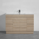 4-Drawer 2-Door 1200/1500/1800Mm Freestanding Bathroom Vanity Kickboard Single/Double Multi-Colour