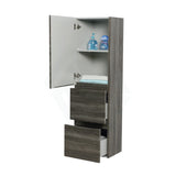 400Lx300Wx1350Hmm Berge Wall Hung Bathroom Vanity Tall Boy Dark Grey Wood Grain Pvc Filmed