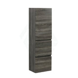 400Lx300Wx1350Hmm Berge Wall Hung Bathroom Vanity Tall Boy Dark Grey Wood Grain Pvc Filmed