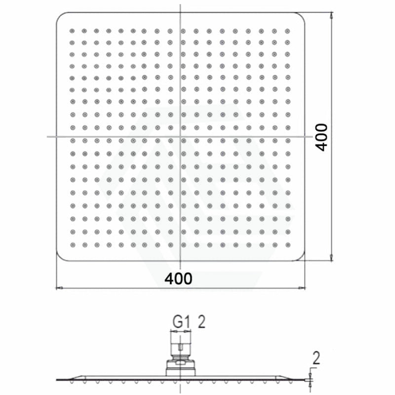 400Mm 16 Inch Stainless Steel Square Black Super-Slim Rainfall Shower Head