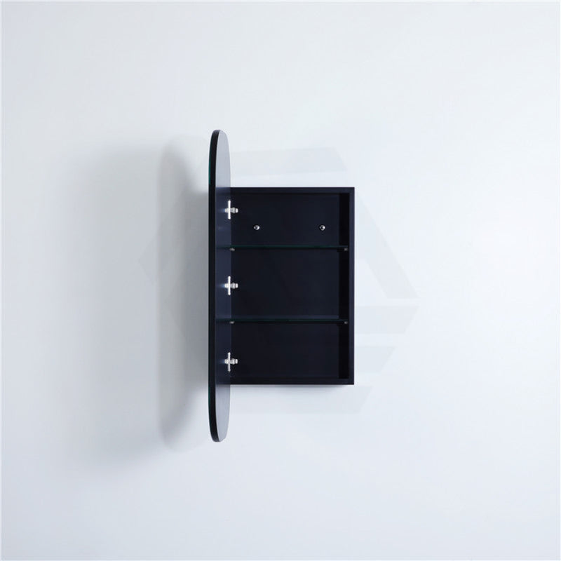 400Mm / 600Mm Matt Black Pvc Shaving Cabinet Pencil Mirror Wall Hung For Bathroom