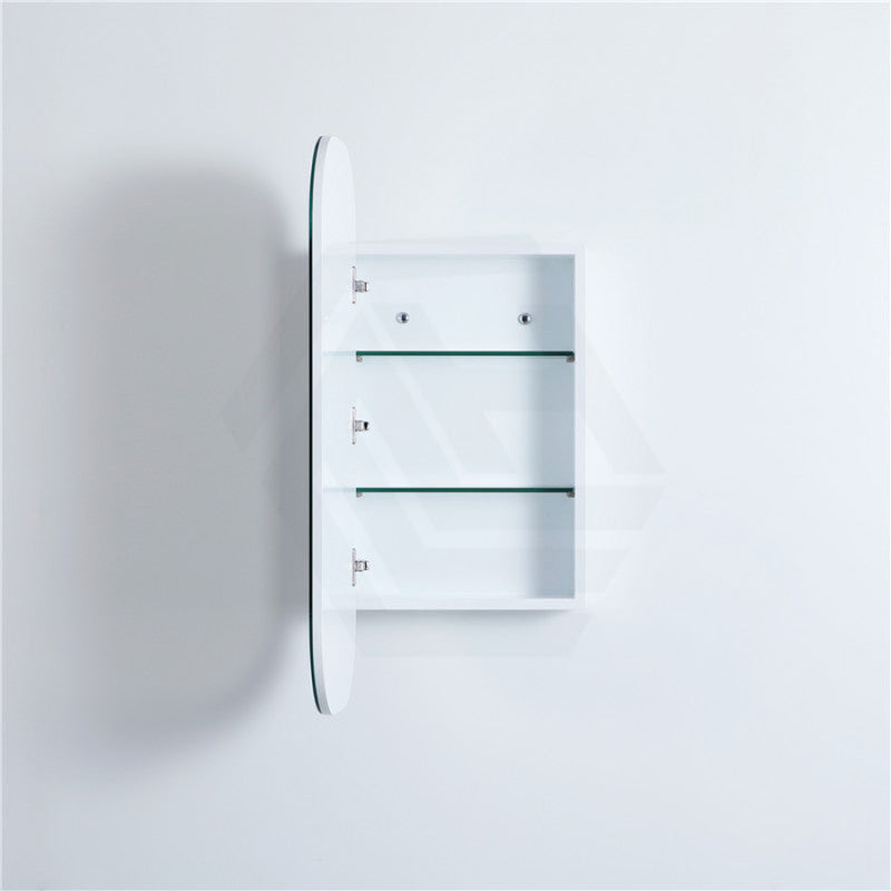 400Mm / 600Mm Matt White Pvc Shaving Cabinet Pencil Mirror Wall Hung For Bathroom