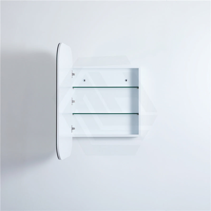 400Mm / 600Mm Matt White Pvc Shaving Cabinet Pencil Mirror Wall Hung For Bathroom