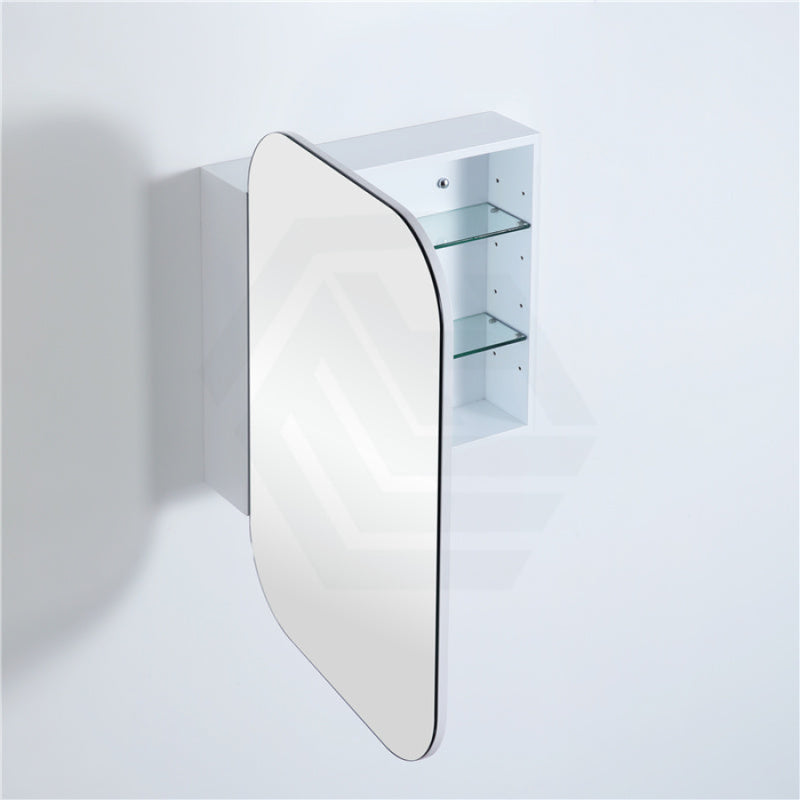 400Mm / 600Mm Matt White Pvc Shaving Cabinet Pencil Mirror Wall Hung For Bathroom