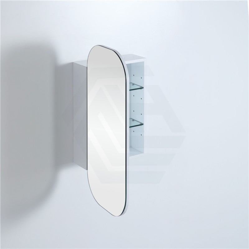 400Mm / 600Mm Matt White Pvc Shaving Cabinet Pencil Mirror Wall Hung For Bathroom