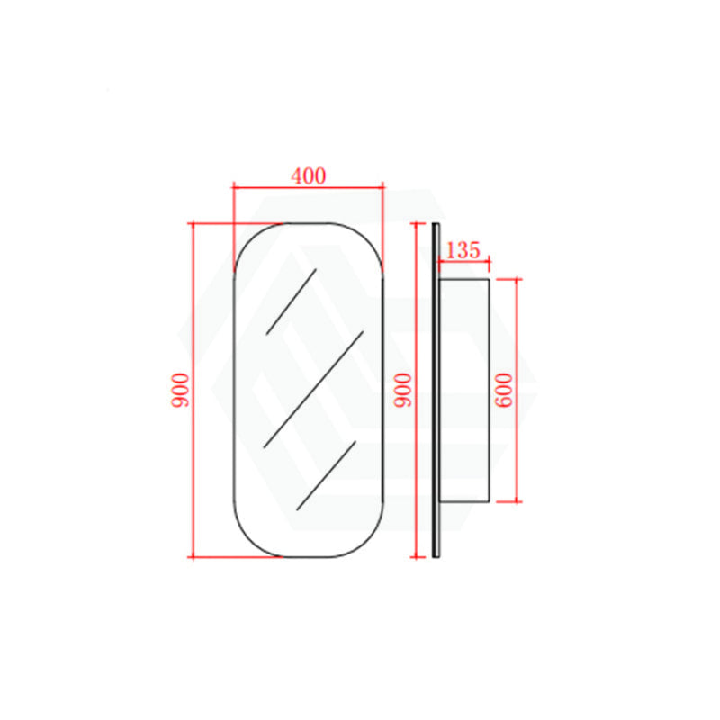 400Mm / 600Mm Matt White Pvc Shaving Cabinet Pencil Mirror Wall Hung For Bathroom