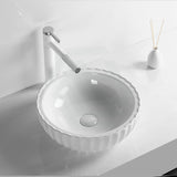 400Mm Round Above Counter Ceramic Basin Special Shape Gloss White Basins