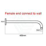 400Mm Round Wall Mounted Shower Arm Chrome