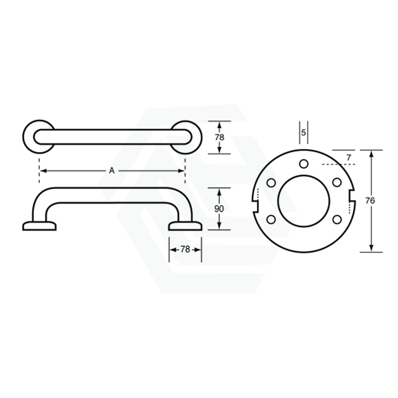 300-1500Mm Satin Stainless Steel Straight Bar For Handicap Or Disabled Toilet And Bathtub Special