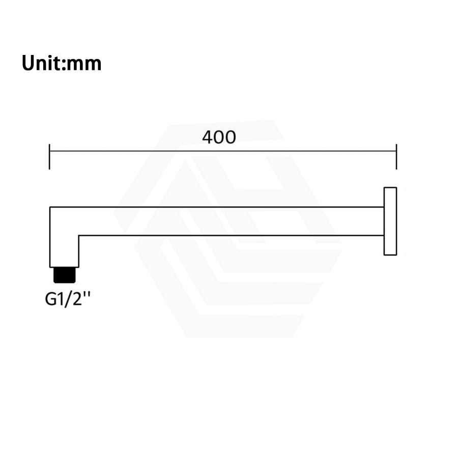 400Mm Square Wall Mounted Shower Arm Chrome