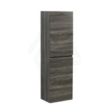 400X300X1350Mm Wall Hung Bathroom Vanity Tall Boy Dark Grey Wood Grain Pvc Vacuum Filmed Mdf Board