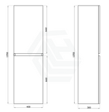 400X300X1350Mm Wall Hung Bathroom Vanity Tall Boy Gloss White Pvc Vacuum Filmed Mdf Board