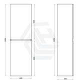 400X300X1350Mm Wall Hung Bathroom Vanity Tall Boy White Oak Pvc Vacuum Filmed Mdf Board