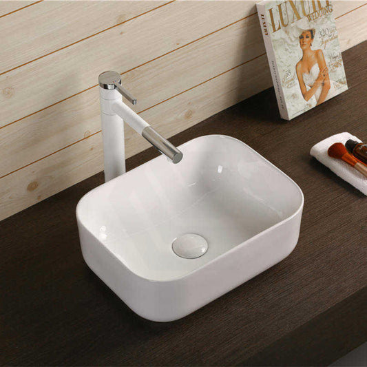 Above Counter Basin Rectangle Ceramic Gloss White