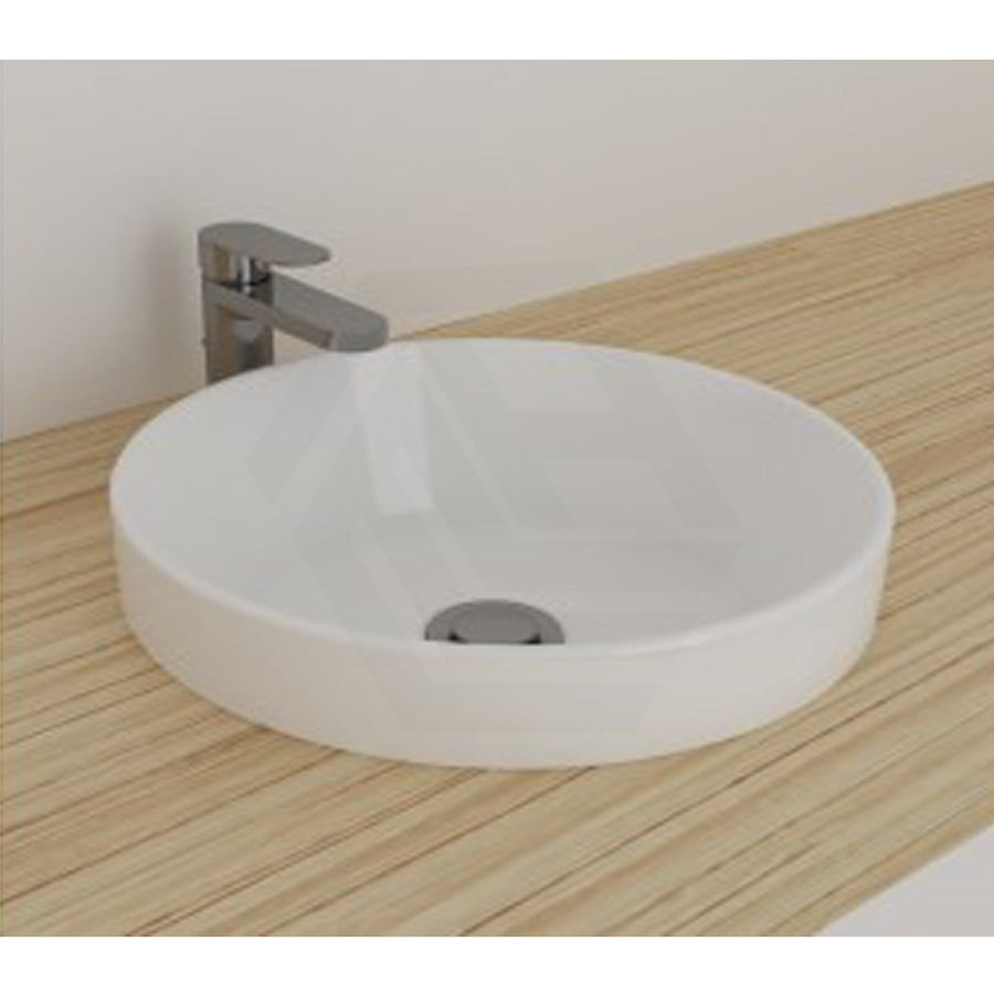 400X400X110Mm Inset Ceramic Basin Gloss White Round