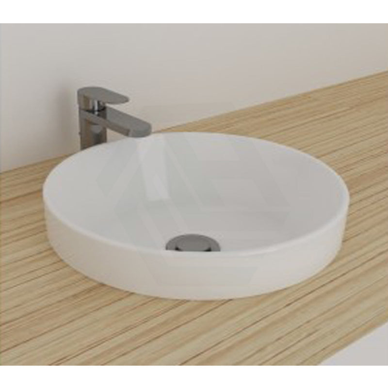 400X400X110Mm Inset Ceramic Basin Gloss White Round