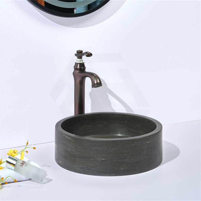 400X400X120Mm Round Above Counter Basin Nature Stone