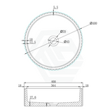400X400X120Mm Round Concrete Fluted Above Counter Basin Matt White With Matching Waste Basins