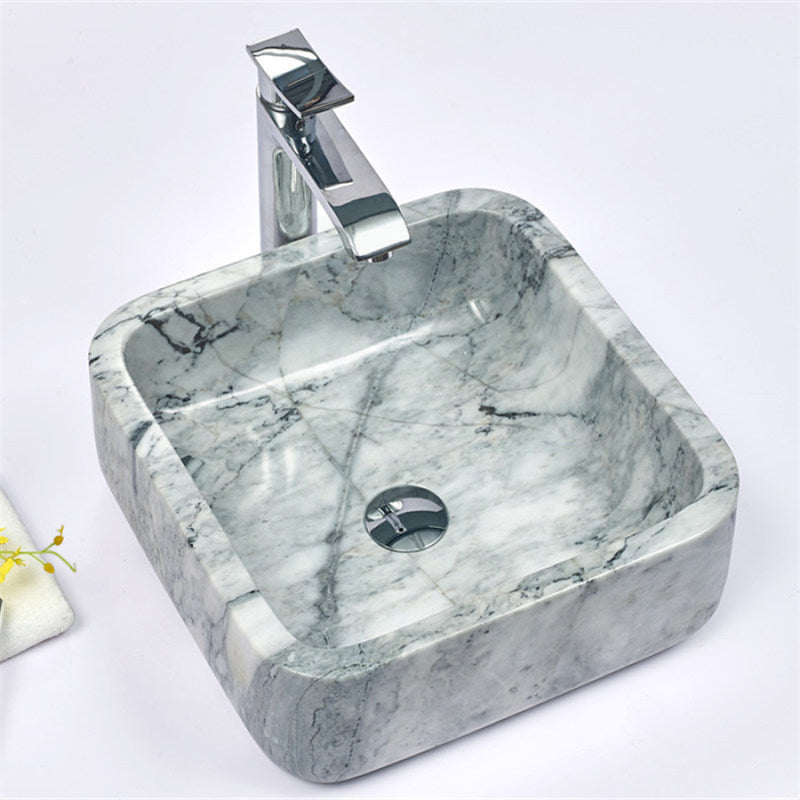 400X400X140Mm Square Above Counter Stone Basin