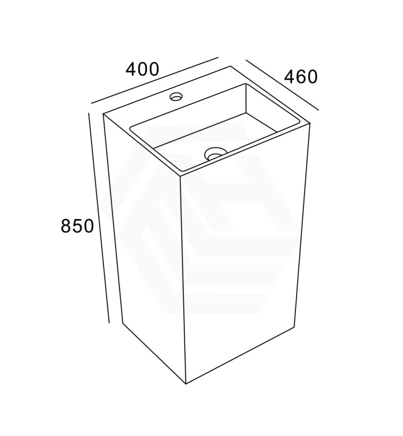 400X460X850Mm Freestanding Concrete Basin Floor Mounted With Tap Hole Basins