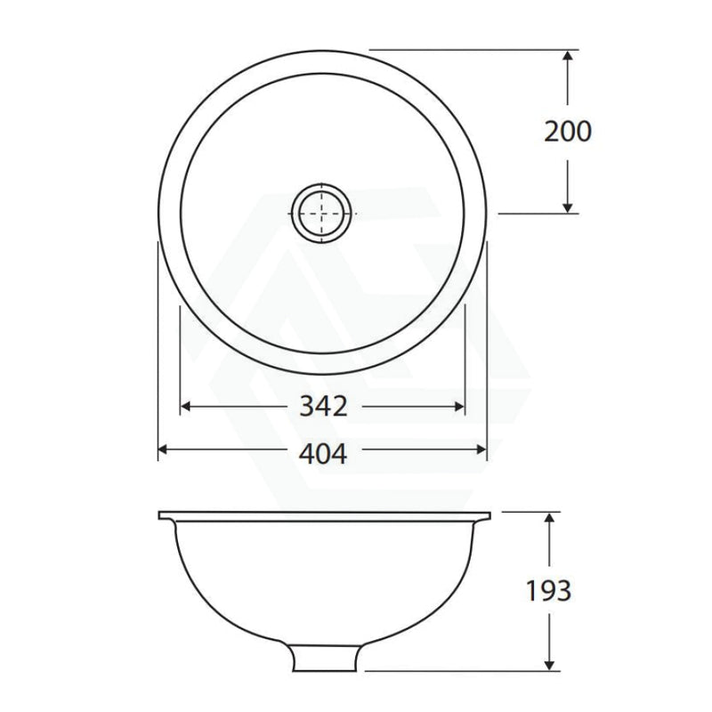 404X404X193Mm Rak Emma Fully-Inset / Undermounted Ceramic Basin Wall Hung Basins