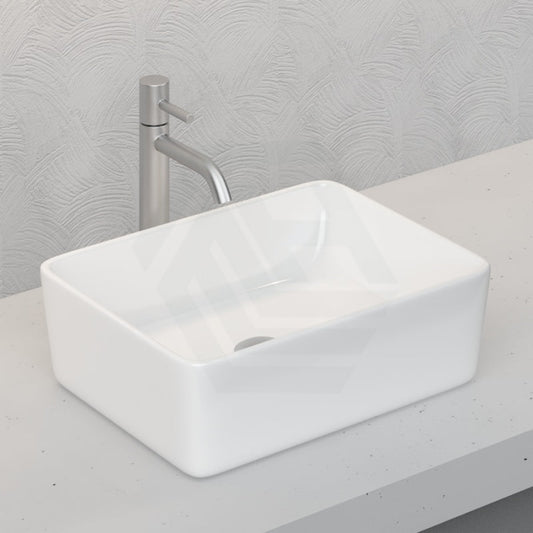 Above Counter Ceramic Basin Rectangle Gloss White