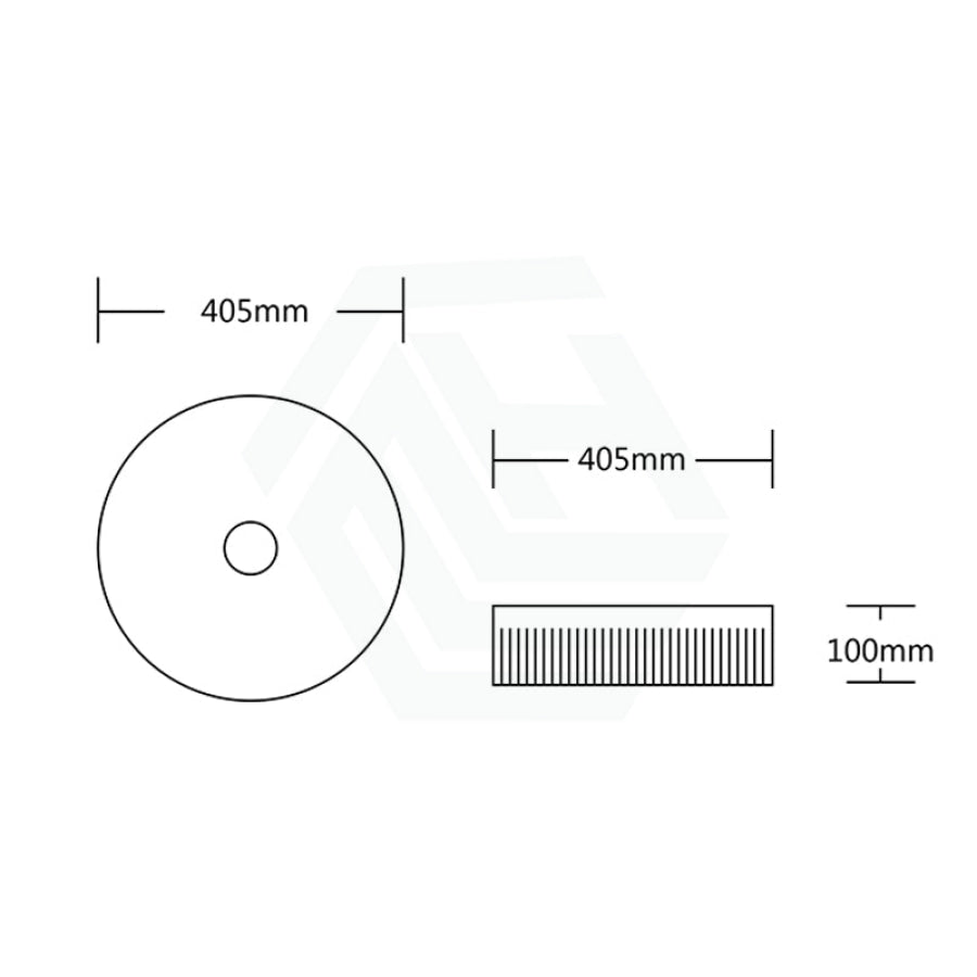 405X405X100Mm Round Above Counter Ceramic Basin Gloss White Basins