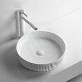 405X405X100Mm Round Above Counter Ceramic Basin Gloss White Basins