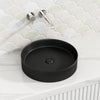 405X405X100Mm Round Above Counter Ceramic Basin Matt Black Basins