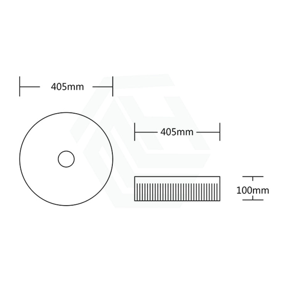 405X405X100Mm Round Above Counter Ceramic Basin Matt White Basins