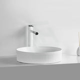 405X405X100Mm Round Above Counter Ceramic Basin Matt White Basins