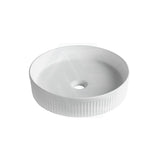 405X405X100Mm Round Above Counter Ceramic Basin Matt White Basins