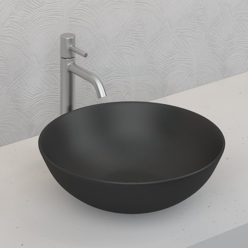 Above Counter Ceramic Basin Round Matt Black