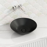 405X405X115Mm Round Matt Black Above Counter Ceramic Basin Basins