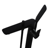 Matt Black Floor Mounted Bath Mixer Spout & Handheld Brass Square Mixers