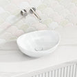 410X335X145Mm Oval Above Counter Gloss White Ceramic Basin Basins