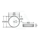 410X410X120Mm Round Above Counter Stone Basin Ultra Slim Gloss White Basins