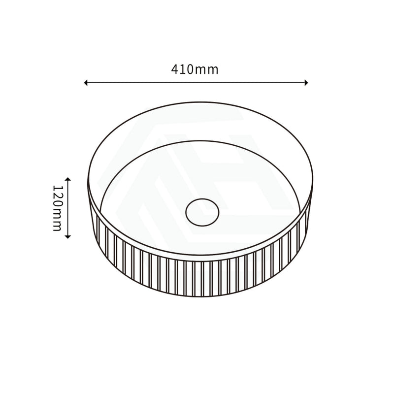 410X410X120Mm Round Above Counter Stone Basin Ultra Slim Gloss White Basins