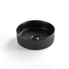 410X410X120Mm Round Above Counter Stone Basin Ultra Slim Matt Black Basins