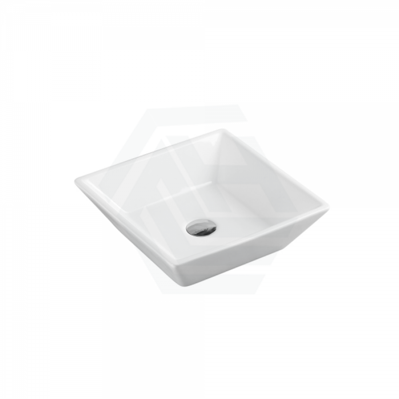 410X410X120Mm Square Above Counter Basin Gloss White Ceramic Mini Basins