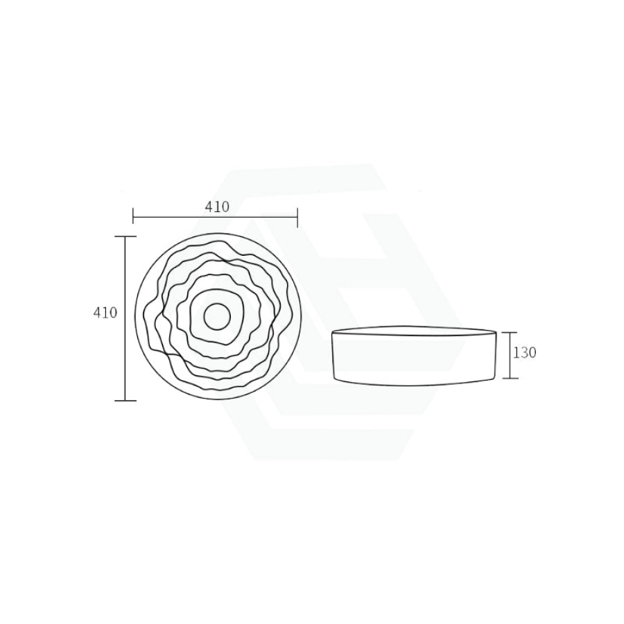 410X410X130Mm Round Matt White Above Counter Basin Ceramic Basins