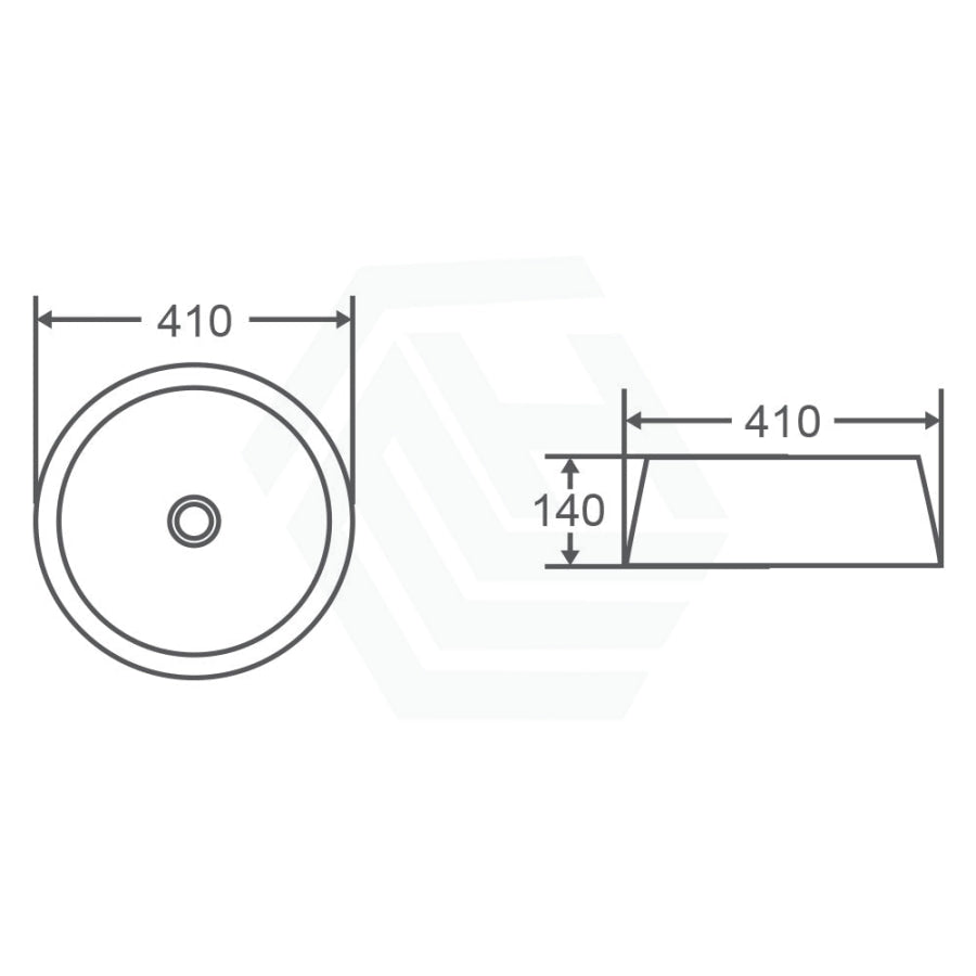 410X410X140Mm Round Art Black & Copper Above Counter Basin Top