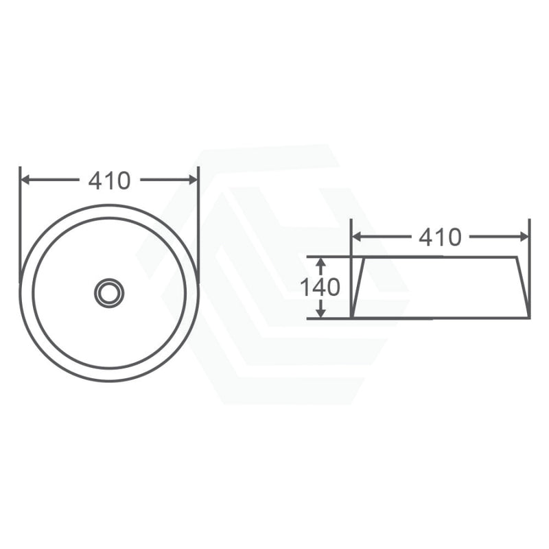 410X410X140Mm Round Art Black & Copper Above Counter Basin Top