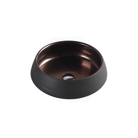 Round Above Counter Basin Art Black Copper