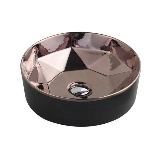 Above Counter Ceramic Basin Round Art Nickel