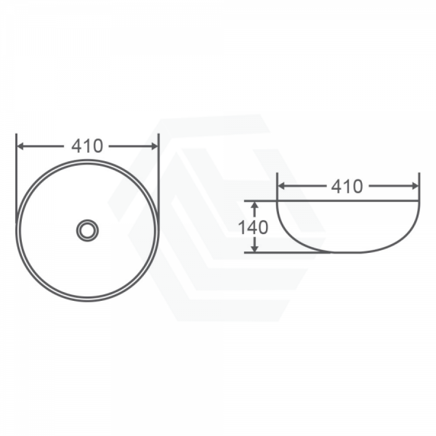 410X410X140Mm Round Art Gold Ceramic Basin Above Counter Mini Basins